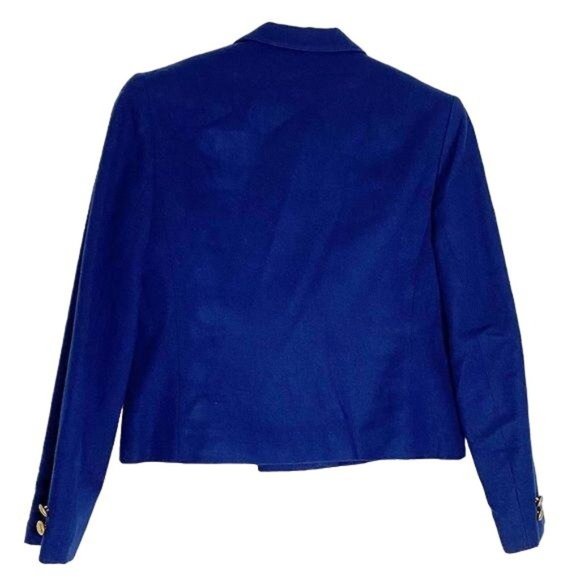 Pendleton Cropped Wool Navy Blazer 8 Virgin Wool - Picture 7 of 10